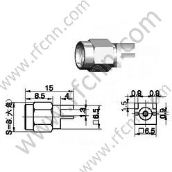 SMA נקבה קצה הר עבור מחבר PCB RF