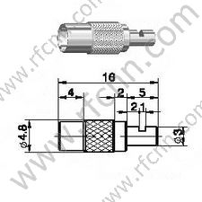MCX נקבה crimp חלון הלחמה עבור RG178 מחבר RF