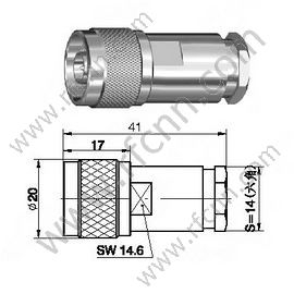 N clamp זכר עבור RG58 מחבר RF