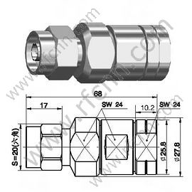 N clamp זכר עבור 1/2 "כבל גמיש מחבר RF