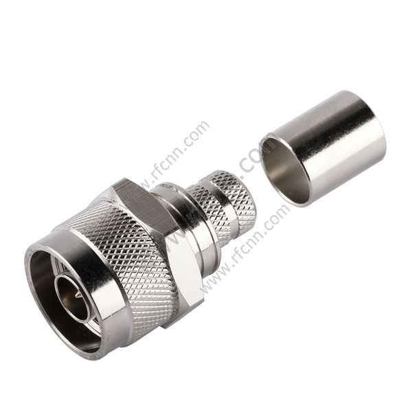 N זכר ישר Crimp עבור LMR400 מחבר RF