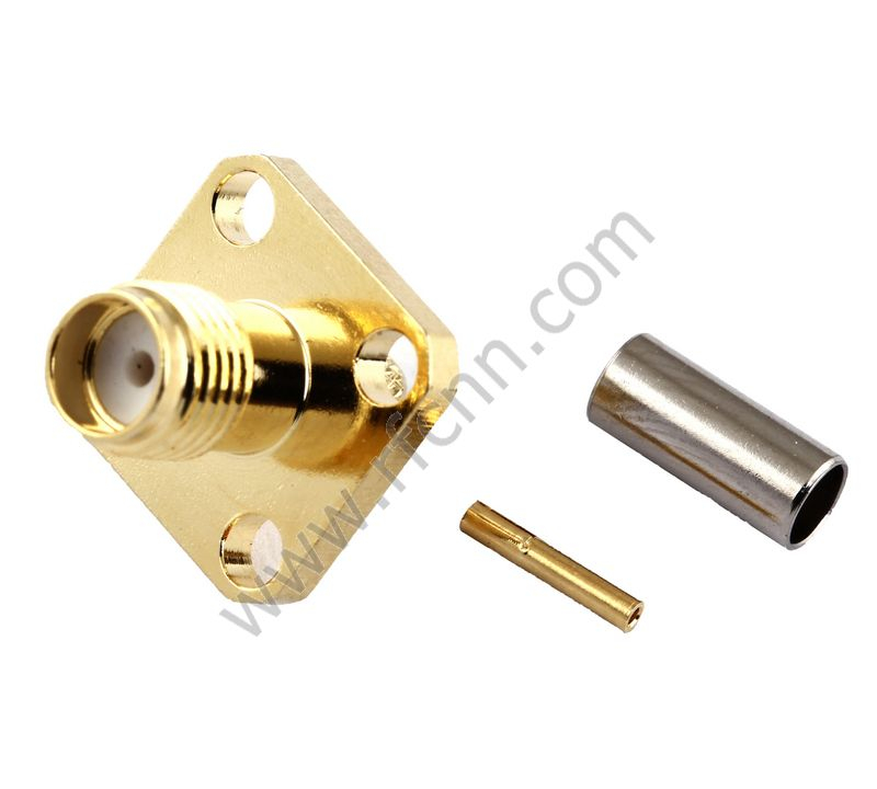 SMA נקבה Bulkhead מרובע אוגן עבור מחבר RG174 RF