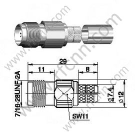 TNC נקבה עבור LMR300 מחבר RF