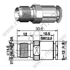 TNC נקבה Clamp עבור LMR300 מחבר RF