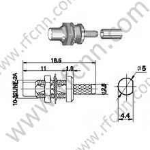 SMC נקבה פאנל הר עבור RG174 RF מחבר