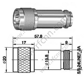 N זכר לנקבה attenuator - 15db
