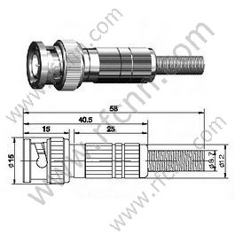BNC זכר crimp עבור RG58 מחבר RF