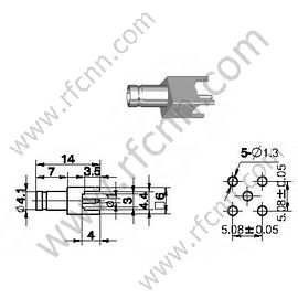 1.0 / 2.3 נקבה ישר למחבר PCB RF