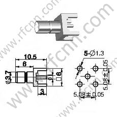SMB נקבה עבור מחבר PCB RF