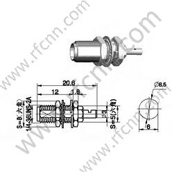 SMA נקבה Crimp עבור RG178 מחבר RF