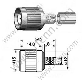 TNC זכר עבור מחבר RF LMR200