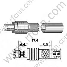 MCX זכר Crimp עבור RG58 מחבר RF