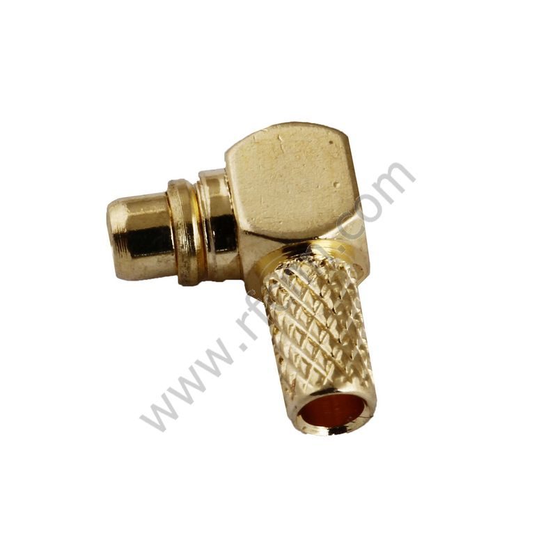 זכר זווית זכרית Crimp עבור RG316 PCB מחבר RF