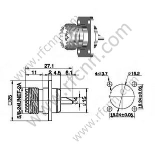UHF נקבה אוגן Mount מחבר RF
