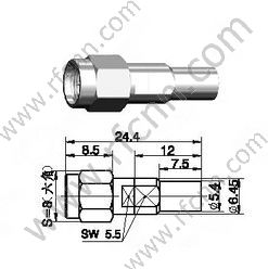 SMA זכר crimp עבור מחבר RG 402 RF למחצה