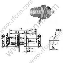 SMA נקבה Bulkhead פאנל הר מחבר RF