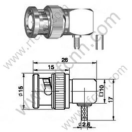 BNC Crimp זכר זכר זכר עבור RG174 מחבר RF