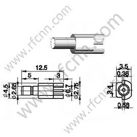 SSMB נקבה קצה הר עבור מחבר PCB RF