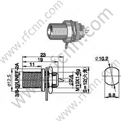 F נקבה Bulkhead Mount מחבר RF