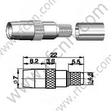 SMB זכר Crimp עבור RG58 מחבר RF