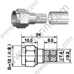 F מחבר RF עבור 5C-2V