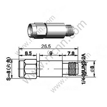 SMA זכר לנקבה attenuator - 10db