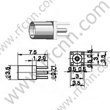 MMCX נקבה עבור מחבר PCB RF