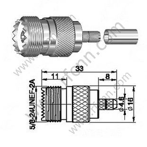 UHF נקבה Crimp עבור RG142 מחבר RF