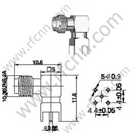 זווית זכרית של SSMA עבור מחבר PCB RF