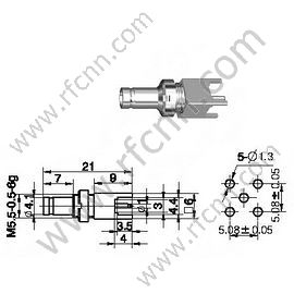 1.0 / 2.3 נקבה ישר למחבר PCB RF