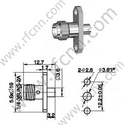 SMA נקבה Crimp אוגן עבור RG405 מחבר RF