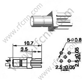 SSMB נקבה עבור מחבר PCB RF