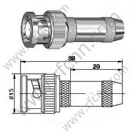 BNC Crimp זכר עבור RG58 מחבר RF