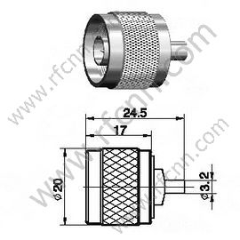N זכר Crimp עבור RG402 מחבר RF