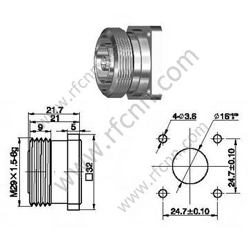 DIN 7/16 נקבה Microstrip RF מחבר