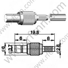 SMB נקבה Crimp עבור RG174 מחבר RF