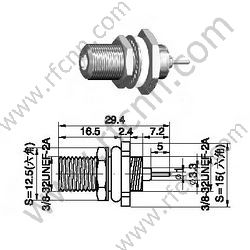 F נקבה Bulkhead Mount מחבר RF