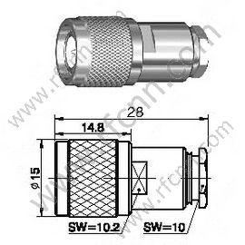 TNC זכר Clamp עבור RG58 מחבר RF