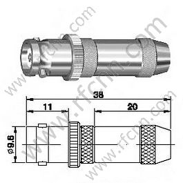 BNC Crimp נקבה עבור RG142 מחבר RF