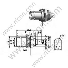BNC נקבה Bulkhead פאנל הר מחבר RF