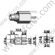 MMCX זכר עבור מחבר PCB RF