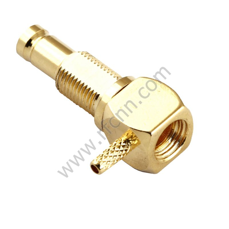 1.0 / 2.3 זווית ישרה זכר crimping עבור 1.13 מחבר RF