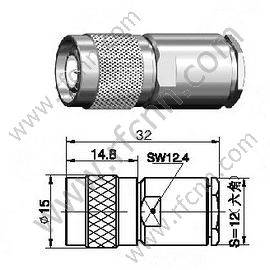 TNC זכר Clamp עבור LMR240 מחבר RF