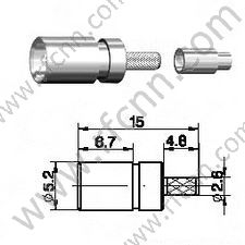 MCX נקבה crimp עבור RG178 מחבר RF