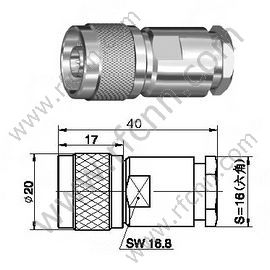 N Clamp זכר עבור RG213 מחבר RF