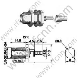 F bulkhead מחבר RF עבור RG179